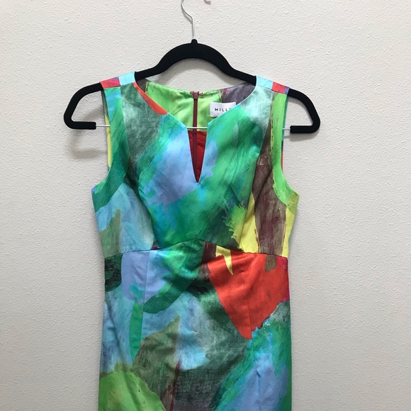 Milly Tulip Print Mini Sheath Dress Size 2 - Picture 6 of 8